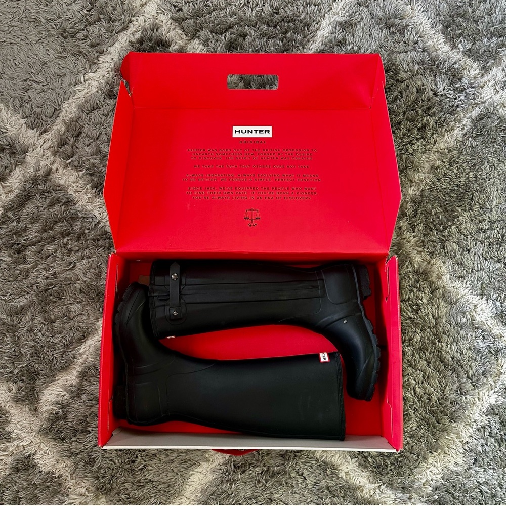 Hunter Original Slim TexLeg Zipper Rain Boots *Sz 9 - Picture 6 of 17